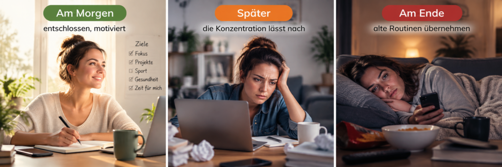 Wenn Du mentale Kraft verlierst: alte Routinen setzen sich durch